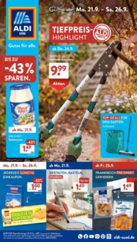 Aldi Süd Prospekt Cover ab 21.09.2026